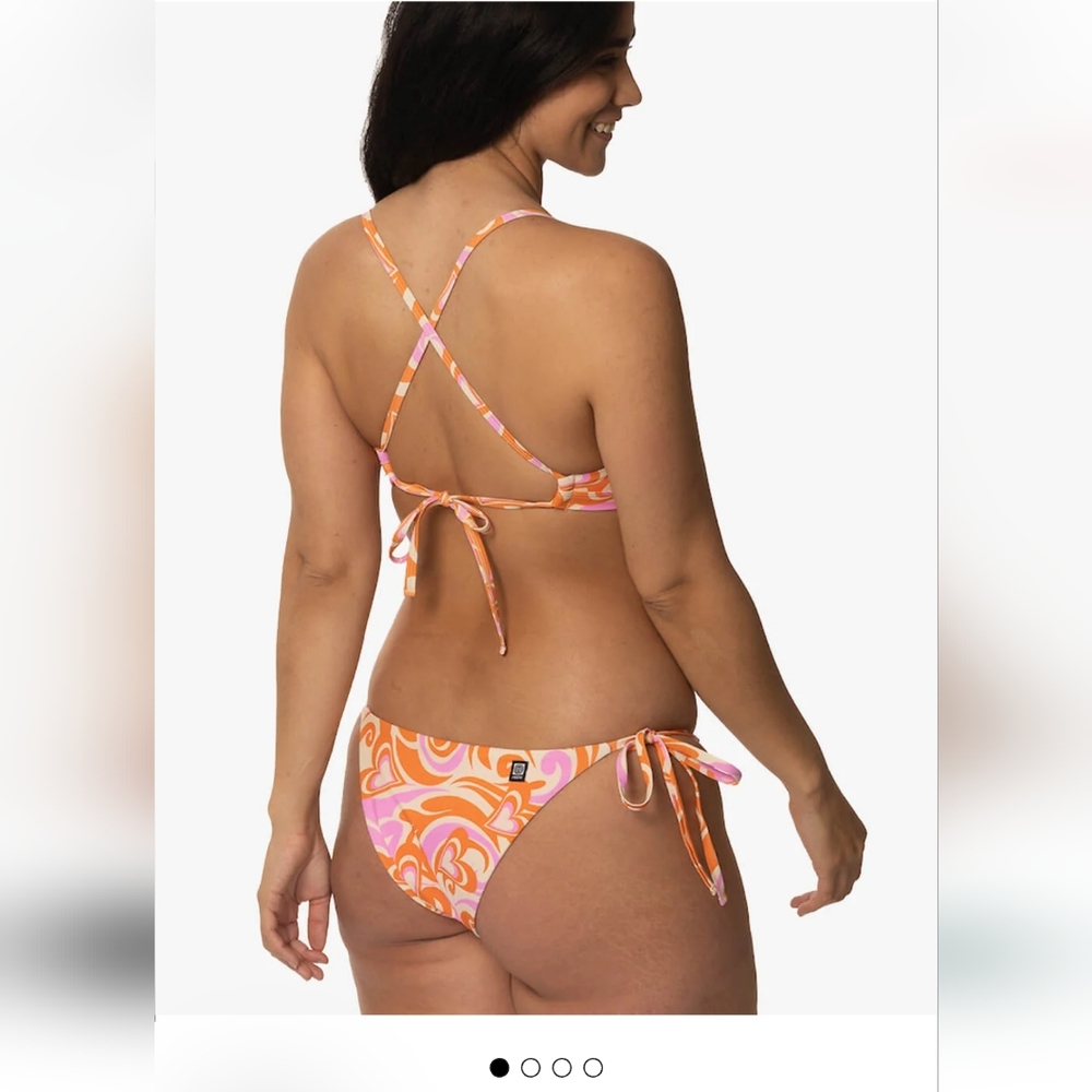 Jolyn Clothing Orange Pink Swirl Tie Bikini